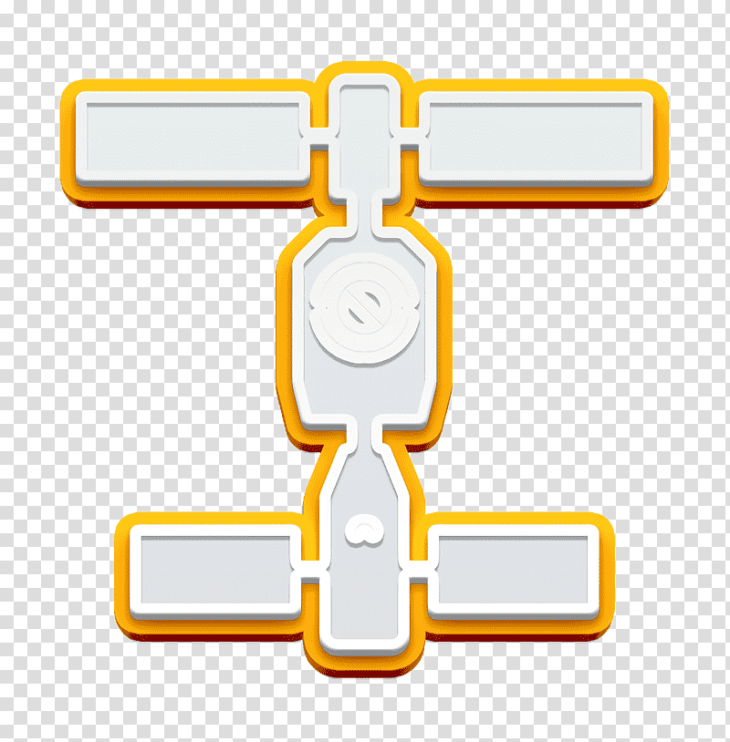 Space station icon Space Elements icon Space icon, Symbol, Yellow, Meter, Line, Computer Hardware, Mathematics transparent background PNG clipart