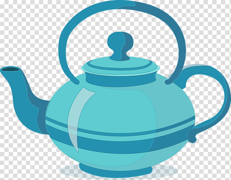 kettle stovetop kettle teapot tennessee tableware, Watercolor, Paint, Wet Ink, Dinnerware Set, Turquoise transparent background PNG clipart
