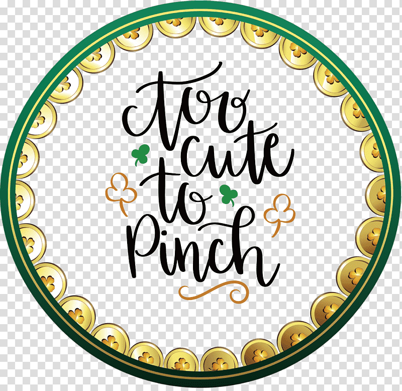 Too cute_to Pinch St Patricks Day, Flower, Watercolor Painting, Floral Design, Frame transparent background PNG clipart