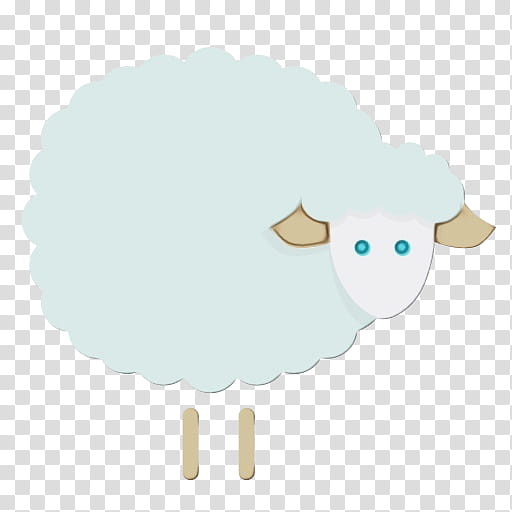 sheep sheep cartoon turquoise cloud, Watercolor, Paint, Wet Ink, Cowgoat Family, Live, Goatantelope, Meteorological Phenomenon transparent background PNG clipart