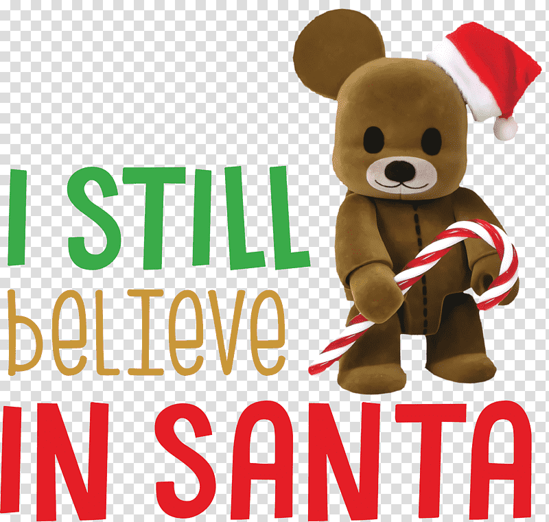 Believe in Santa Santa Christmas, Christmas , Teddy Bear, Stuffed Toy, Meter, Bears, Antonio Di Natale transparent background PNG clipart