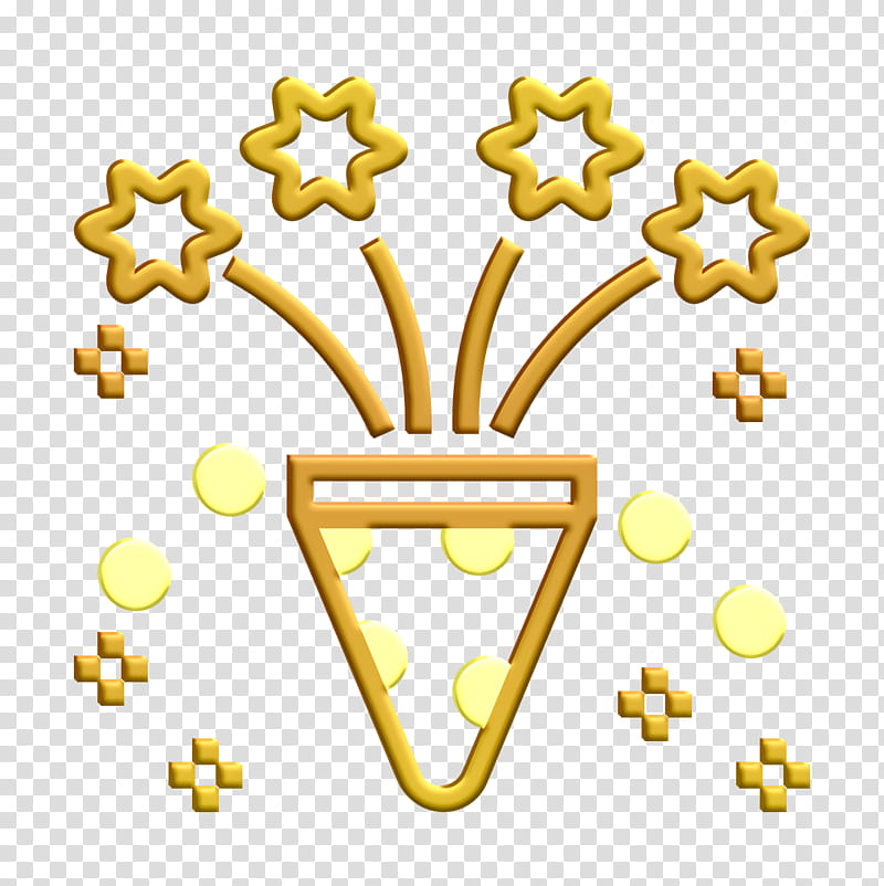 Confetti icon Birthday and party icon Party icon, Yellow, Meter, Philosophy, Franchising, Management, Commodity, Line transparent background PNG clipart