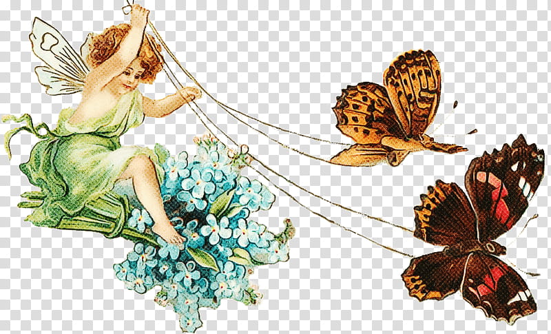 Monarch butterfly, Insect, Brushfooted Butterflies, Fairy, Vintage Fairies, Tiger Milkweed Butterflies transparent background PNG clipart