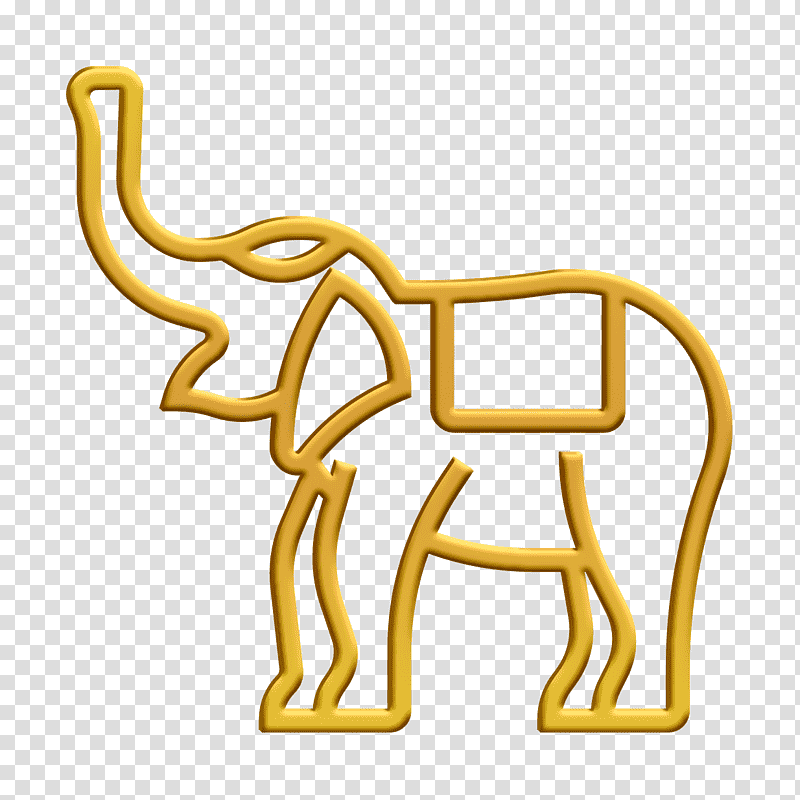 Thailand Symbols icon Elephant icon Thailand icon, Elephants, Meter, Animal Figurine, Cartoon, Yellow, Line transparent background PNG clipart