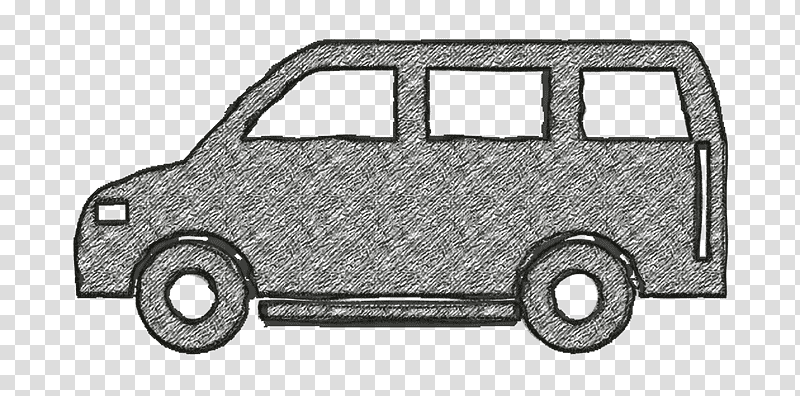 Van icon Transport icon Minivan icon, Car, Compact Car, Car Door, Commercial Vehicle, Model Car, Line Art transparent background PNG clipart