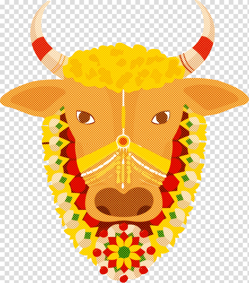Pongal Cow Drawing - Cartoon Animal Head Decorated for Indian Festival  Stock Vector - Illustration of decoration, agriculture: 208515415