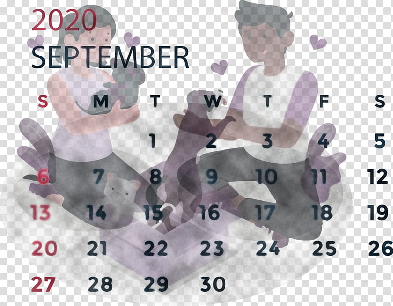 September 2020 Calendar September 2020 Printable Calendar, Meter, Purple, Behavior, Human, Science, Biology transparent background PNG clipart