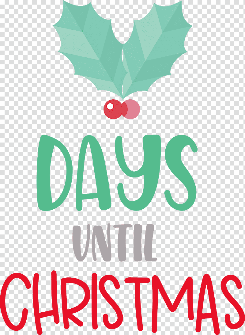 Days Until Christmas Christmas Xmas, Christmas , Floral Design, Logo, Leaf, Meter, Mtree transparent background PNG clipart