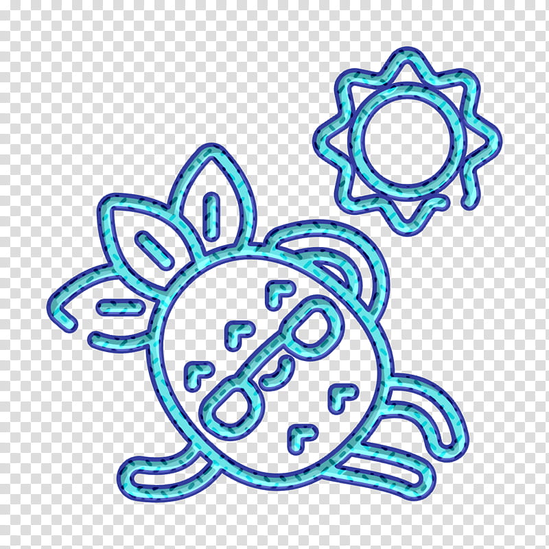 Sun icon Sunbathing icon Pineapple Character icon, Line Art, Symbol transparent background PNG clipart