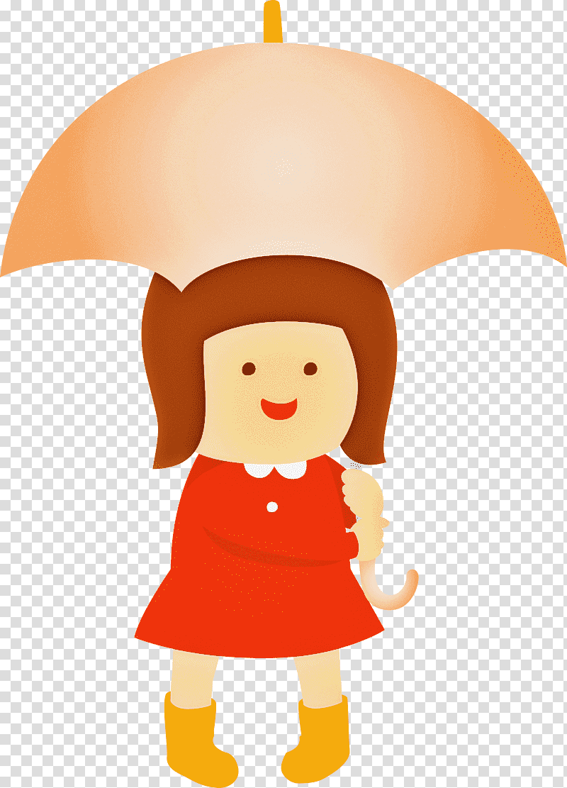 raining day raining umbrella, Girl, Cartoon, Christmas Ornament M, Character, Hat, Christmas Day transparent background PNG clipart