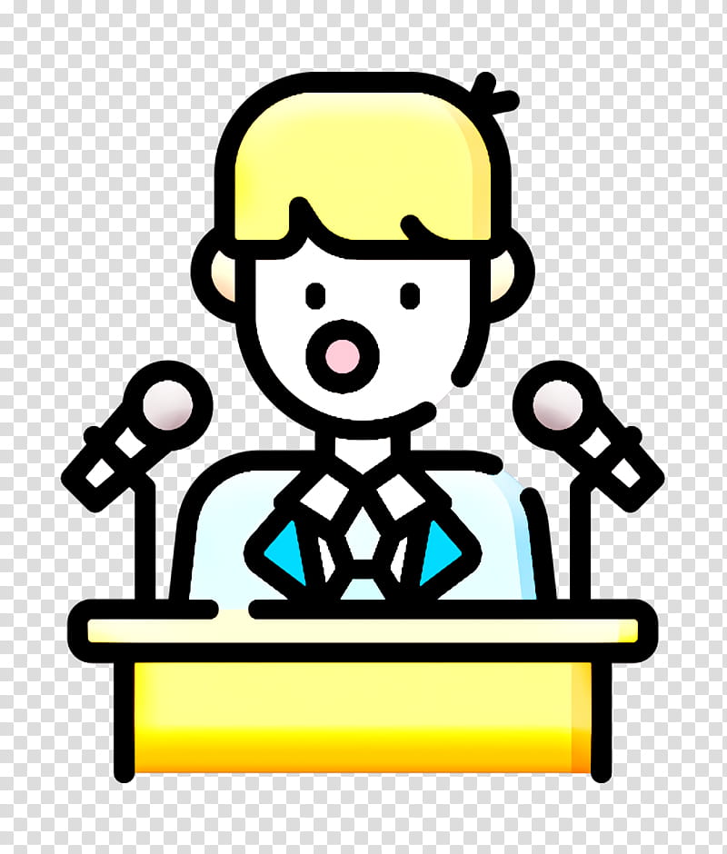 Leadership icon Speaker icon Press conference icon, Line, Sticker, Pleased, Line Art transparent background PNG clipart