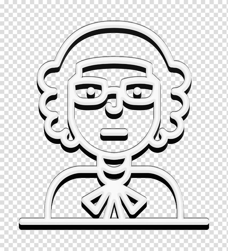 Lawyer icon Young Employees icon judge icon, Black And White
, Line Art, Symbol, Eyewear, Meter, Chemical Symbol transparent background PNG clipart