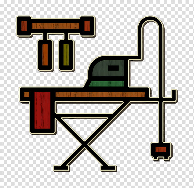 Iron icon Ironing board icon Home Equipment icon, Line, Furniture, Table transparent background PNG clipart