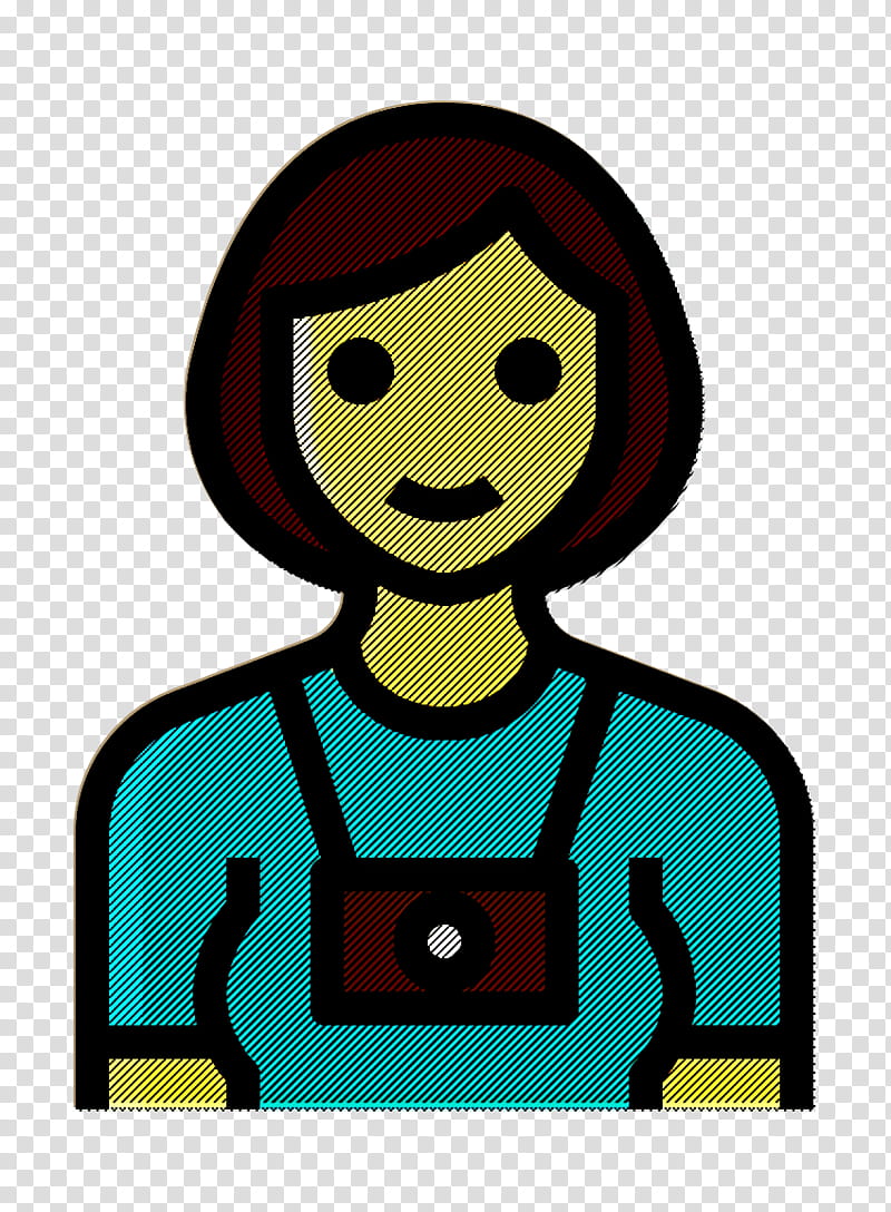 Occupation Woman icon Tourist icon grapher icon, grapher Icon, Green, Cartoon, Technology, Smile, Animation transparent background PNG clipart