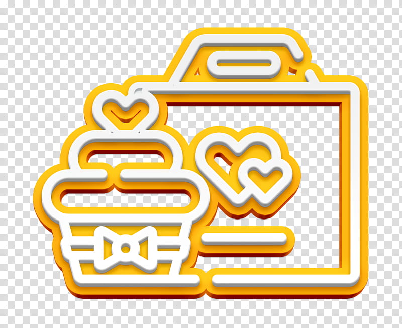 Cupcake icon Wedding icon Cake icon, Yellow, Line, Area, Meter, Geometry, Mathematics transparent background PNG clipart