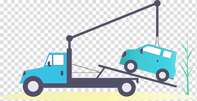 transport vehicle commercial vehicle line car, Watercolor, Paint, Wet Ink, Tow Truck, Freight Transport, Model Car, Crane transparent background PNG clipart