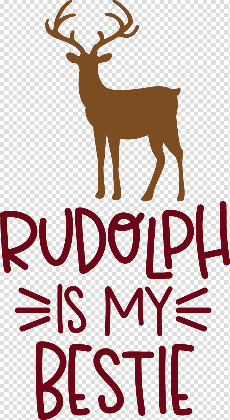 Rudolph is my bestie Rudolph Deer, St Andrews Day, St Nicholas Day, Watch Night, Bhai Dooj, Chhath Puja, Kartik Purnima transparent background PNG clipart