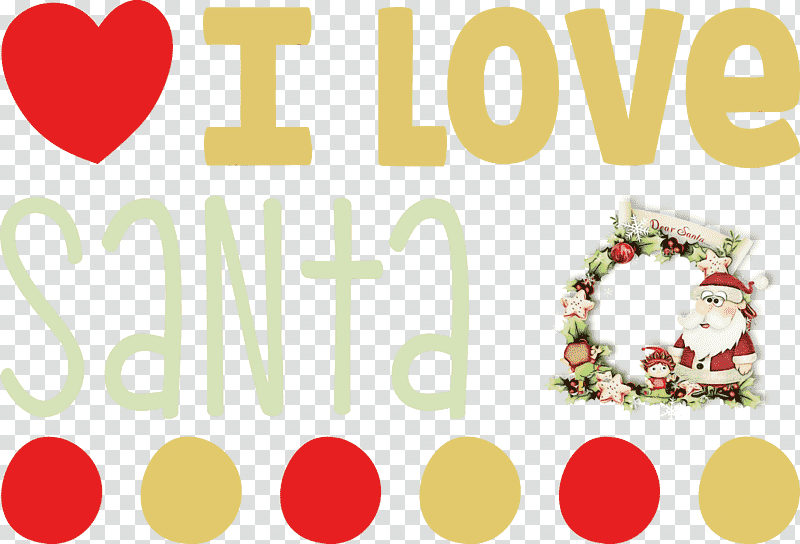 logo m heart, I Love Santa, Christmas , Watercolor, Paint, Wet Ink transparent background PNG clipart