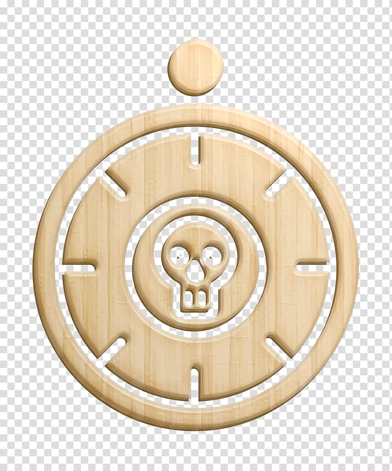 Pirates icon Compass icon Skull icon, Beige, Circle, Brass, Metal, Wood, Symbol, Ornament transparent background PNG clipart