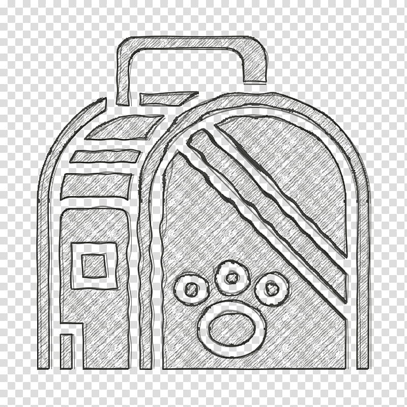 Pet Shop icon Cat carrier icon Dog carrier icon, Line Art, Angle, Paper, Bag, Meter, Baggage, Area transparent background PNG clipart