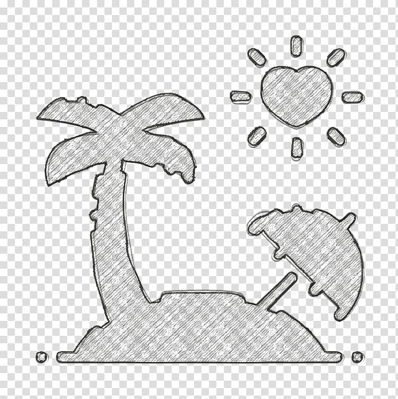 Wedding icon Island icon Honeymoon icon, Line Art, Blackandwhite transparent background PNG clipart