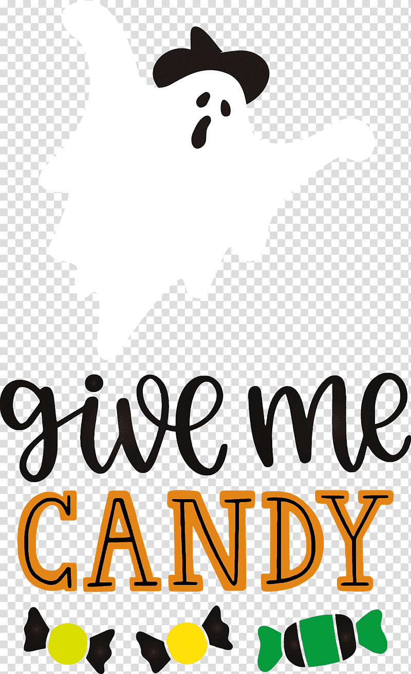 Give me candy Trick or Treat Halloween, Halloween , Logo, Meter, Line, Happiness, Biology transparent background PNG clipart