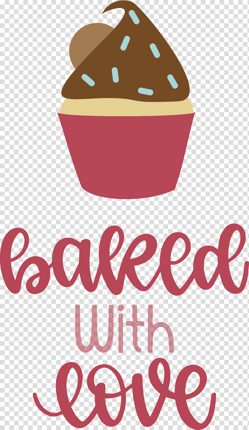 Baked With Love Cupcake Food, Kitchen, Logo, Meter, Line, Geometry, Mathematics transparent background PNG clipart