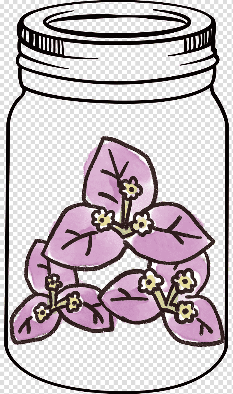 MASON JAR, Watercolor Painting, Purple, Flower, Pink, Plants, Japanese Wisteria transparent background PNG clipart