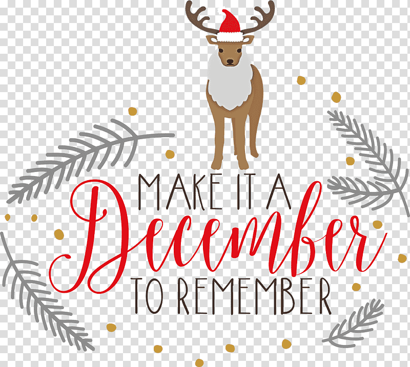 Make It A December December Winter, Winter
, Dog, Reindeer, Christmas Ornament M, Christmas Archives, Christmas Day transparent background PNG clipart