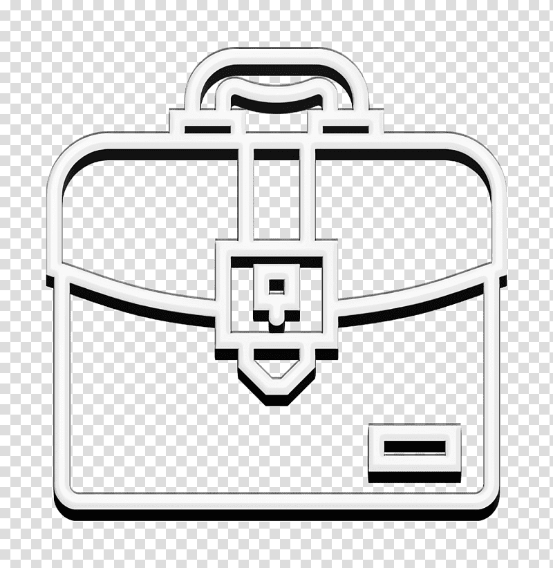 Business icon Bag icon Briefcase icon, Logo, Symbol, Line, Meter, Material, Mathematics transparent background PNG clipart