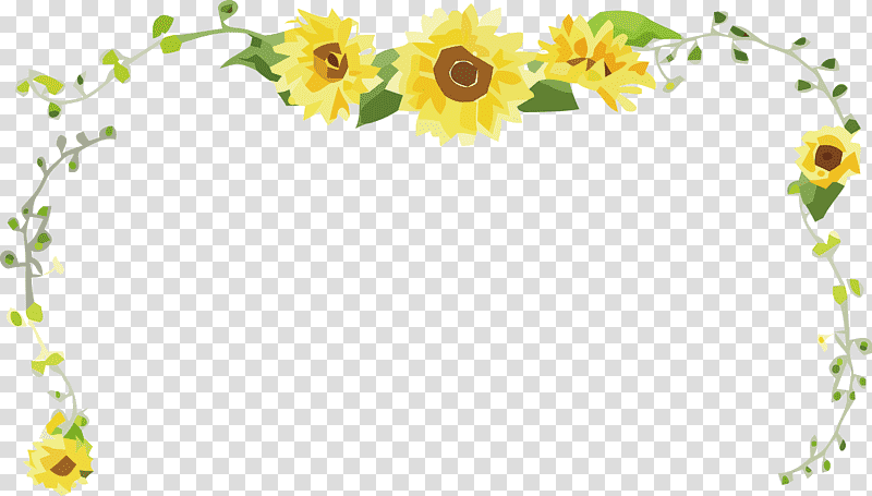 Border Flower, Interior Design Services, Cartoon, Common Sunflower, Sustainable Design transparent background PNG clipart