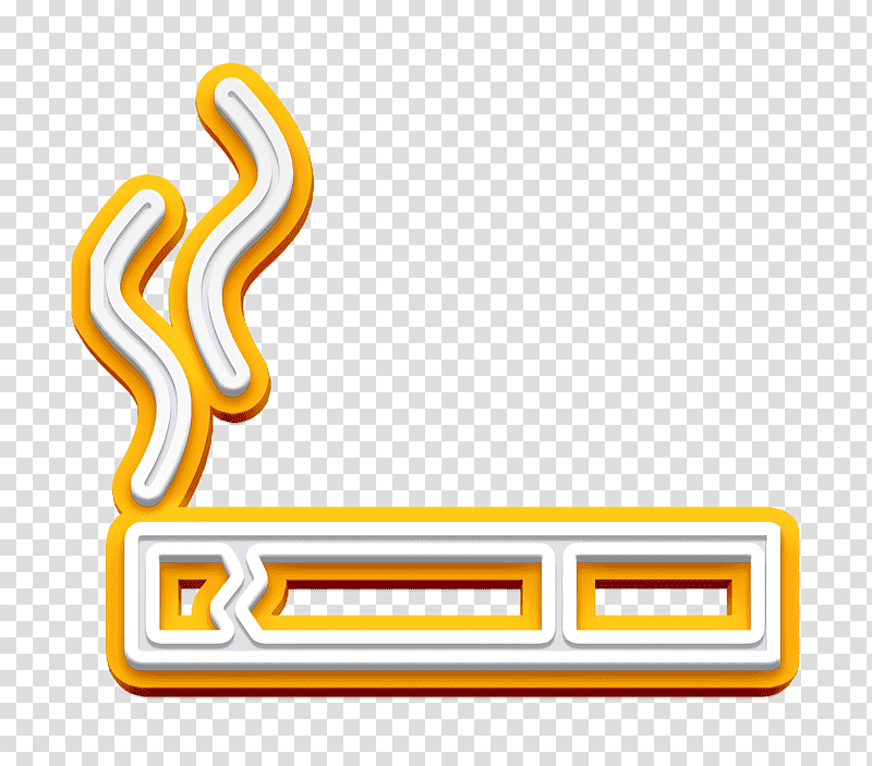 Tobacco icon Cigar icon Cigarette icon, Logo, Symbol, Chemical Symbol, Meter, Line, Yellow transparent background PNG clipart