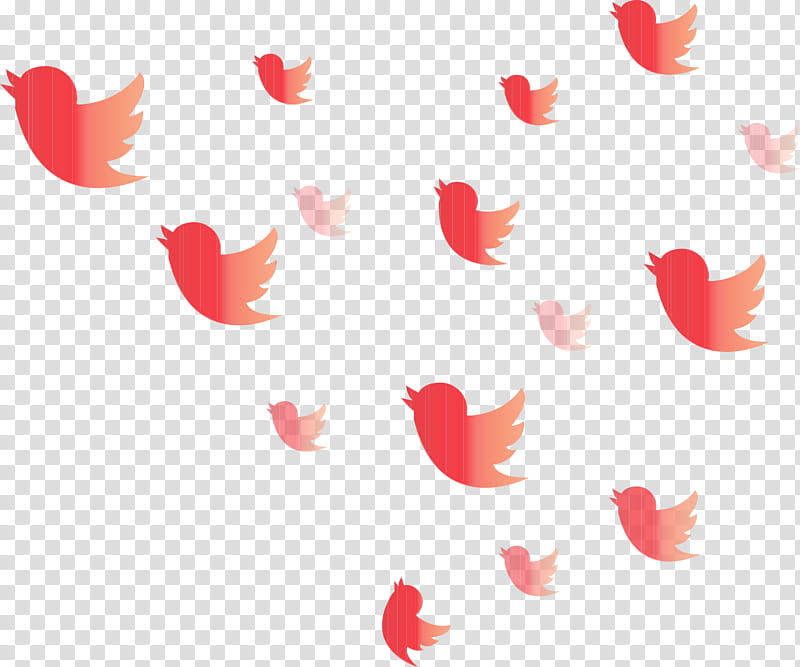 red heart, Twitter, Flying Birds, Watercolor, Paint, Wet Ink transparent background PNG clipart