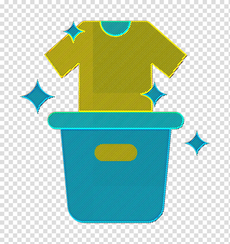 Furniture and household icon Laundry icon Cleaning icon, Blue, Turquoise, Green, Yellow, Tshirt, Smile, Waste Containment transparent background PNG clipart