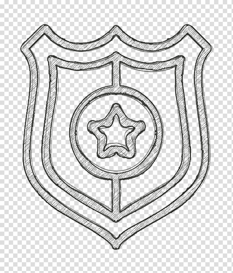 Shield icon Police badge icon Justice icon, Logo, Line Art, Drawing, Royaltyfree transparent background PNG clipart
