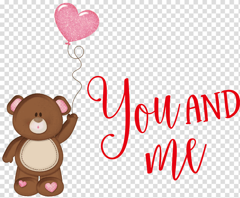 You and me Valentines Day Valentine, Quotes, Bears, Drawing, Heart Balloons, Birthday transparent background PNG clipart