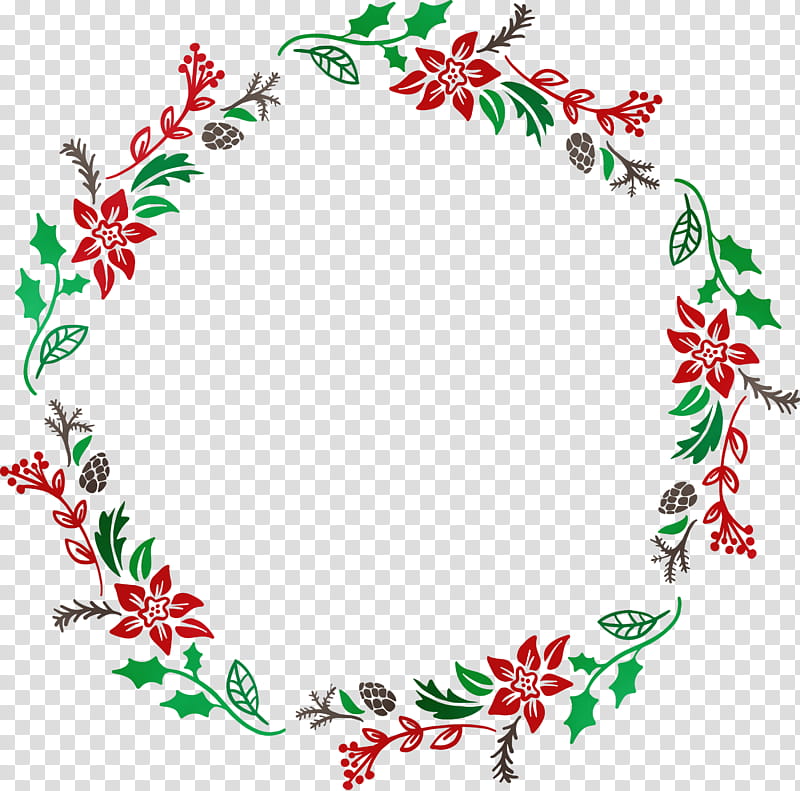 Christmas decoration, Christmas Frame, Floral Frame, Flower Frame, Watercolor, Paint, Wet Ink, Holly transparent background PNG clipart