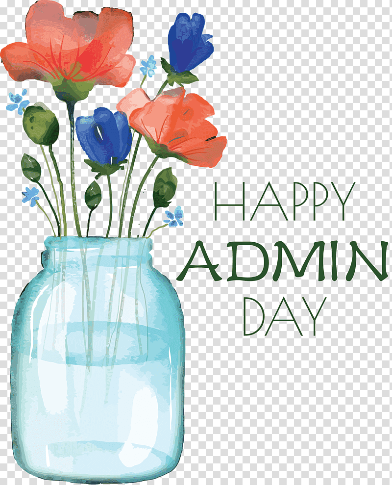 Admin Day Administrative Professionals Day Secretaries Day, Cut Flowers, Vase, Cobalt Blue, Floral Design, Glass Bottle, Petal transparent background PNG clipart