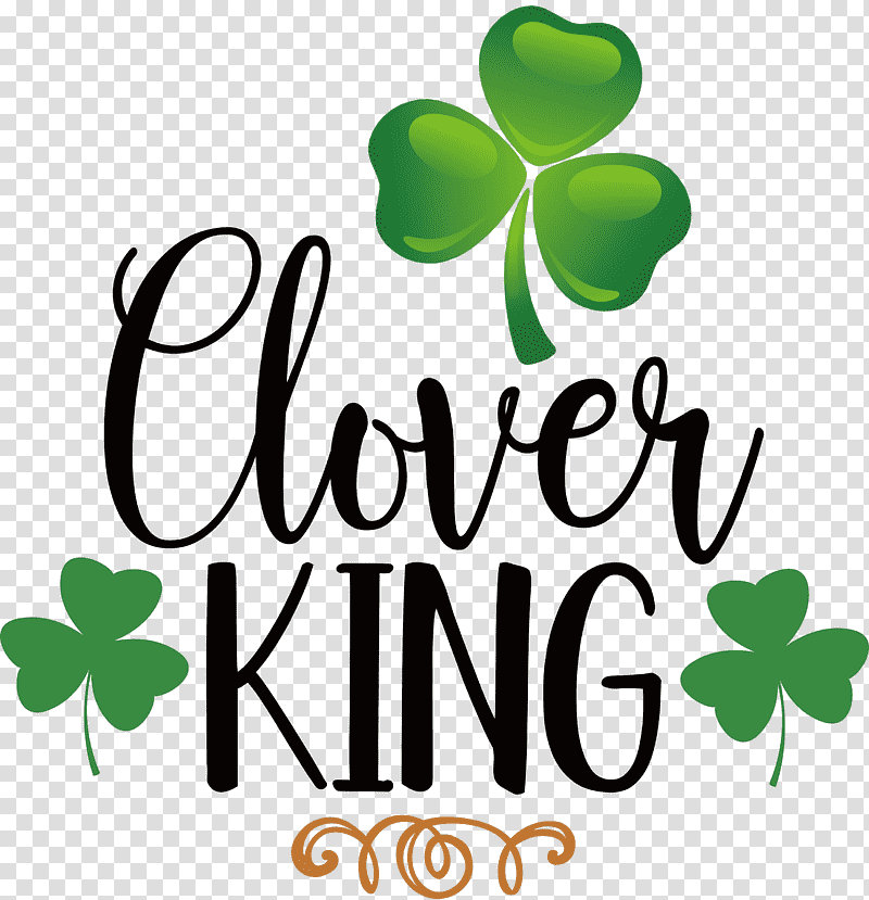 Clover King St Patricks Day Saint Patrick, Leaf, Logo, Flower, Shamrock, Green, Meter transparent background PNG clipart