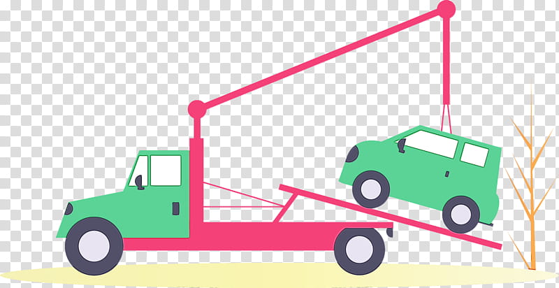 transport vehicle line pink commercial vehicle, Watercolor, Paint, Wet Ink, Car, Tow Truck, Play transparent background PNG clipart