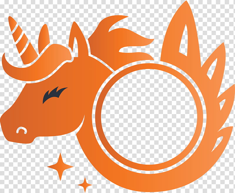 unicorn frame, Orange, Tail transparent background PNG clipart