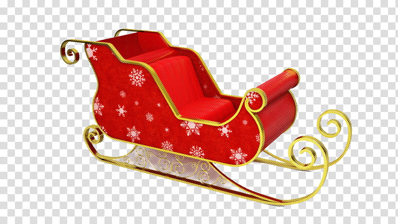 Santa claus, Sled, Red, Vehicle, Recreation, Luge, Winter Sport, Christmas Ornament transparent background PNG clipart
