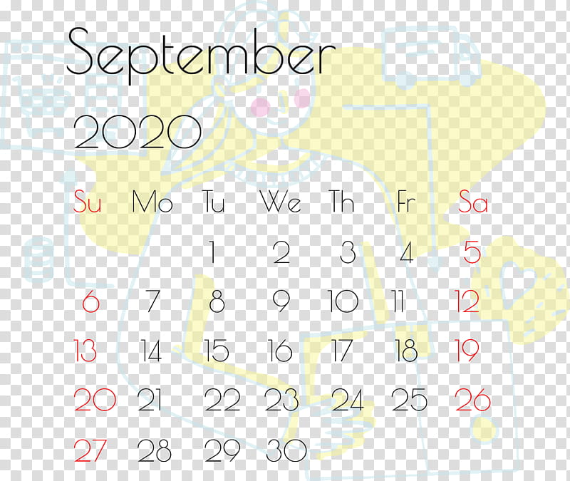 September 2020 Printable Calendar September 2020 Calendar Printable September 2020 Calendar, Document, Cartoon, Meter, Line, Point, Area, Writing transparent background PNG clipart