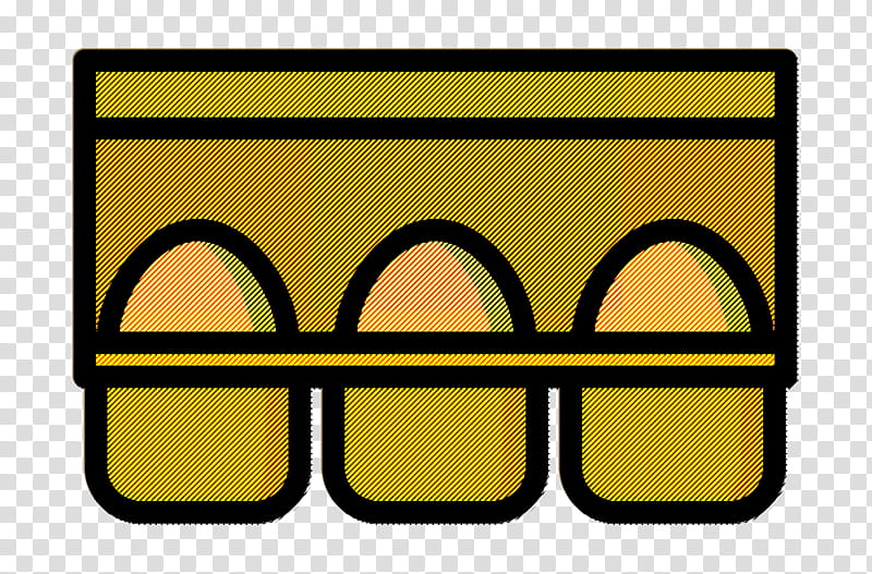 Egg carton icon Supermarket icon Carton icon, Yellow transparent background PNG clipart