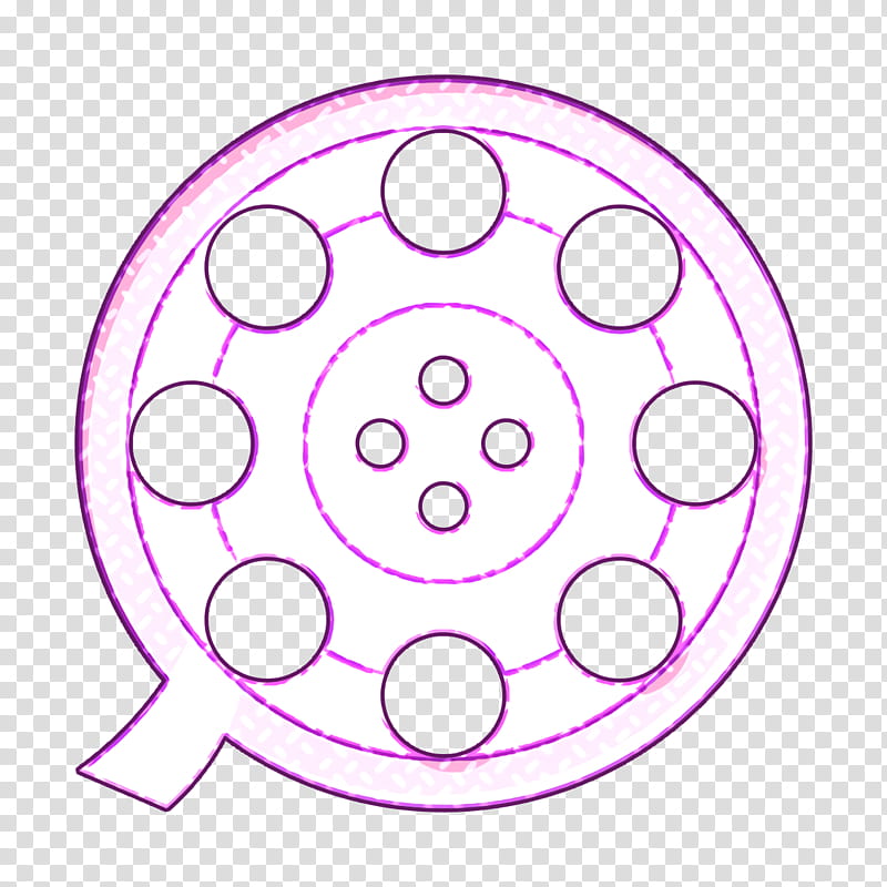 Film Director icon Film icon, Pink, Circle, Rim, Polka Dot, Magenta, Hubcap, Automotive Wheel System transparent background PNG clipart