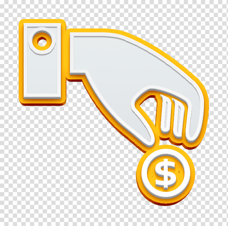 business icon Give Money icon Coin icon, I Love Shopping Icon, Logo, Emblem, Yellow, Meter, Automobile Engineering transparent background PNG clipart
