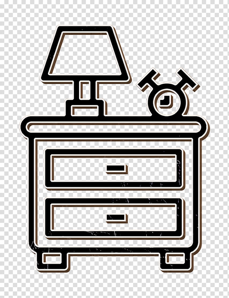 Home Equipment icon Nightstand icon Furniture and household icon, Line, Drawer transparent background PNG clipart