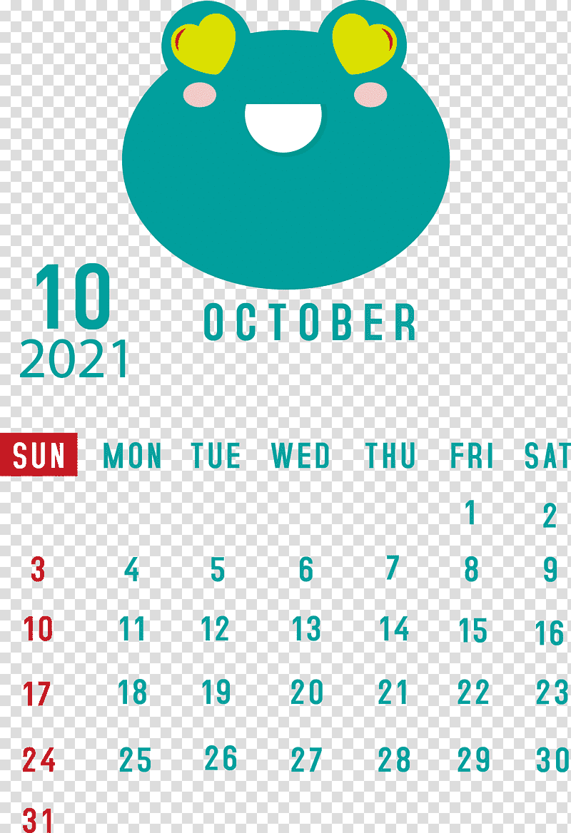 October 2021 Printable Calendar October 2021 Calendar, Logo, Aqua M, Diagram, Green, Meter, Line transparent background PNG clipart