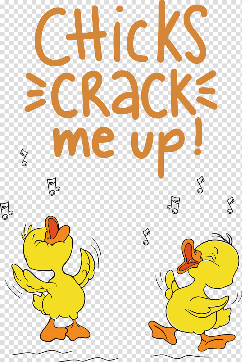 Chicks Crack Me Up Easter Day Happy Easter, Birds, Duck, Beak, Cartoon, Water Bird, Yellow transparent background PNG clipart