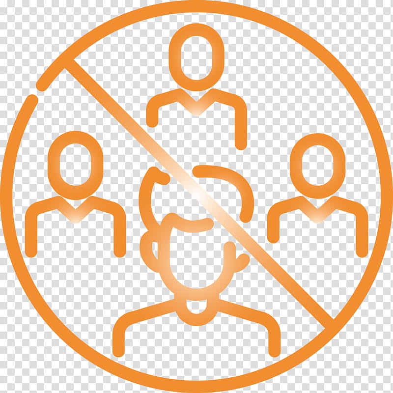 avoid community coronavirus protection, Orange, Line, Symbol, Circle transparent background PNG clipart